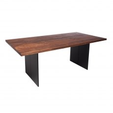 Piana Walnut Dining Table (with full metal legs)
