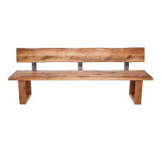 Piana Oak Bench with Back (with U-shape wooden legs 4x10cm)