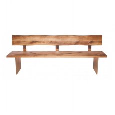 Piana Oak Bench with Back (with full wooden legs)