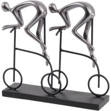 Abstract Duo Cyclist Sculpture