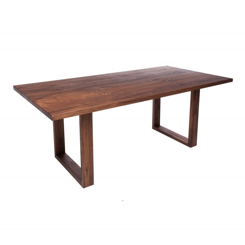 Qualita Piana Walnut Dining Table (with U-shape wooden legs 4x10cm)