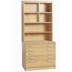 Whites A2 Plan Chest with Deep Lower Drawer and OSF Hutch