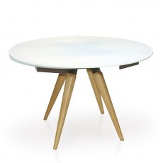 Myles Extending Round Dining Table (with wooden legs)