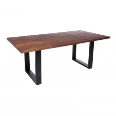 Piana Walnut Dining Table (with U-shape metal legs 4x10cm)