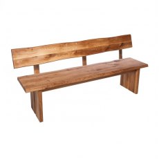 Piana Oak Bench with Back (with full wooden legs)