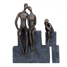 Bronze Block Family of Three Sculpture