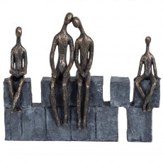 Bronze Block Family of Four Sculpture