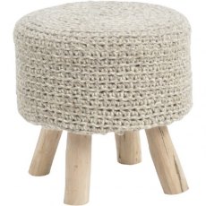 Nomad Stone Grey Knitted Stool