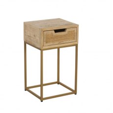 Rattan One Drawer Side Table