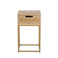 Rattan One Drawer Side Table