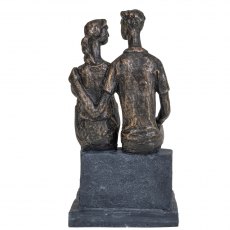 Bronze Block Couple Sculpture