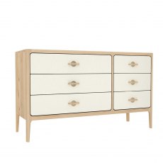 Jago Wide Chest of 6 Drawers (3+3)