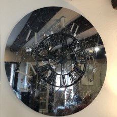 Circular Black Chrome Clock