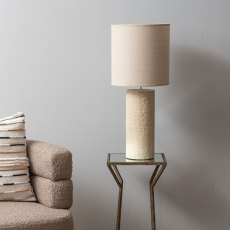 Tall Cream Textured Porcelain Table Lamp
