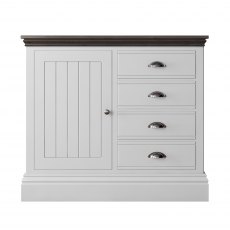 New England Small 1 Door 4 Drawer Sideboard