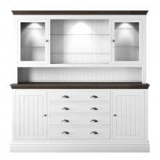 New England Large 2 Glazed Door Dresser Rack