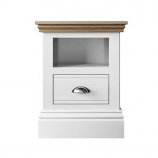 New England Small 1 Drawer Open Shelf Bedside