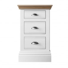 New England Small 3 Drawer Bedside