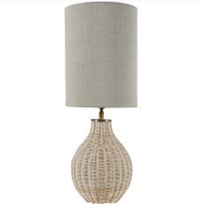 Natural Rattan Lamp with Drum Shade Small