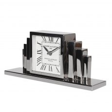 Nickel Art Deco Mantel Clock Nickel Art Deco Mantel Clock
