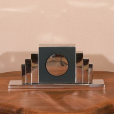 Nickel Art Deco Mantel Clock Nickel Art Deco Mantel Clock
