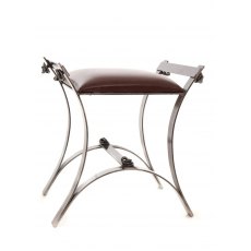 Jacobean Stool with Leather Seat
