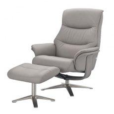 Hudson Swivel Recliner & Stool (in leather)