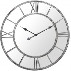 Grey Frame Beaded Mirror Wall Clock