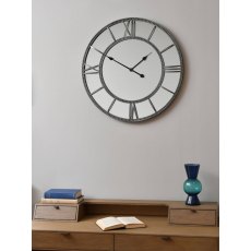 Grey Frame Beaded Mirror Wall Clock