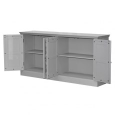 Grey Fayence Four Door Mirrored Sideboard