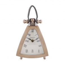 Isosceles Brass Curved Front Mantel Small Clock