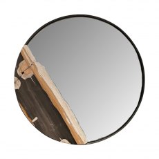 Half Moon Petrified Wood Mirror Half Moon Petrified Wood Mirror