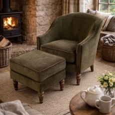 Alba Footstool (in verona seaweed)