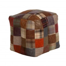 Bean Bag Cube ( in leather & wool)