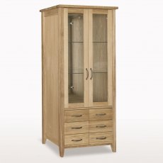 Windsor Tall Glazed Bookcase with 6 Drawers
