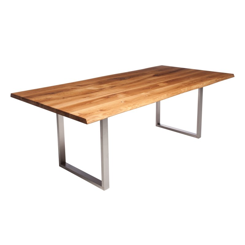 Qualita Piana Oak Dining Table (with U-shape metal legs 3x6cm)