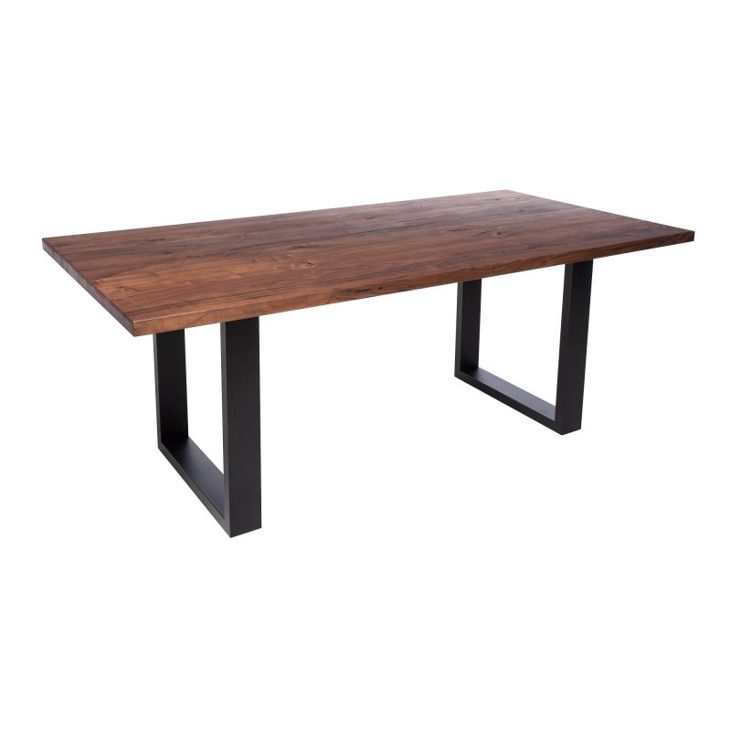 Qualita Piana Walnut Dining Table (with U-shape metal legs 4x10cm)