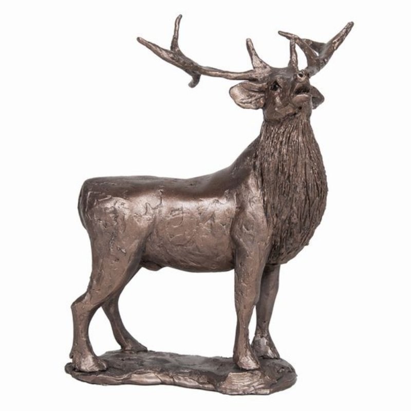 Blue Poppy Stag Bolving Sculpture