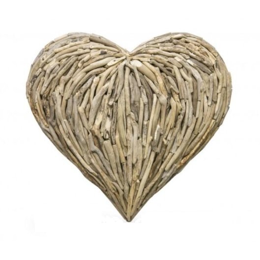 Bluebone Driftwood Medium Heart Wall Sculpture