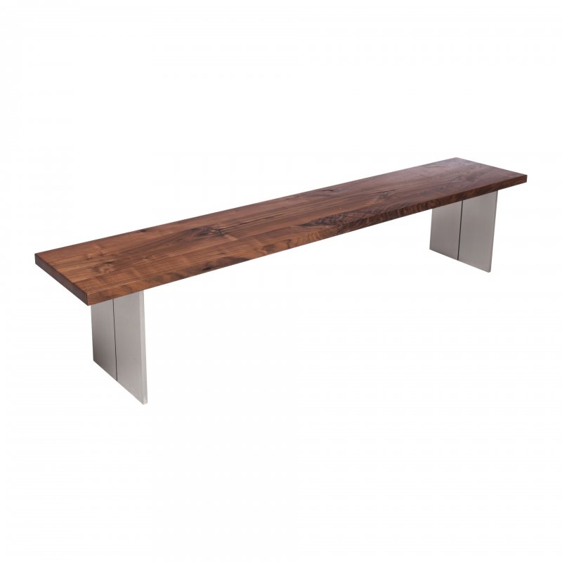 Qualita Piana Walnut Bench (with full metal legs)