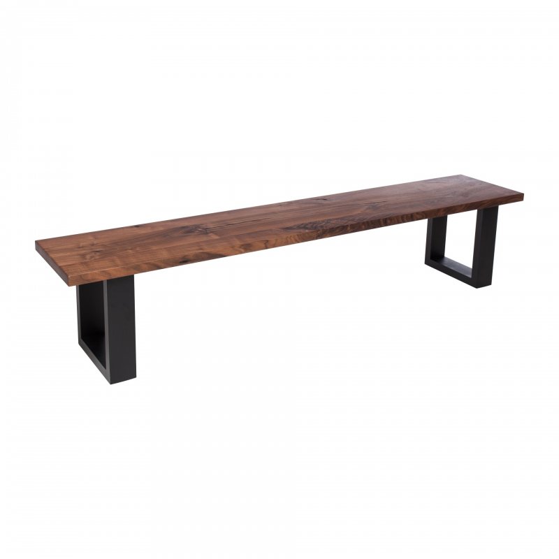 Qualita Piana Walnut Bench (with U-shape metal legs 4x10cm)