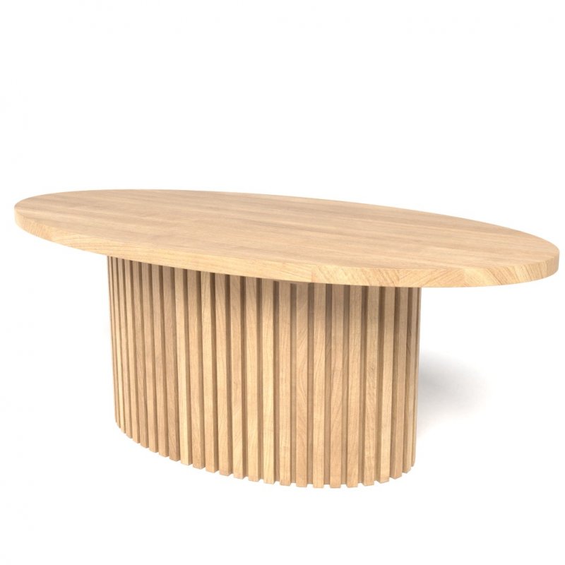 Solid Oak Oval Coffee Table
