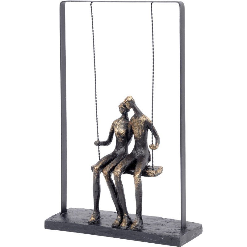 Libra Couple Sitting on a Swing Sculpture