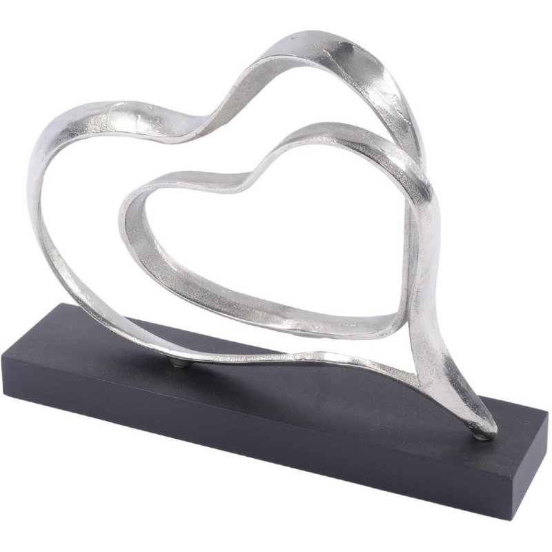 Libra Silver Double Heart Sculpture