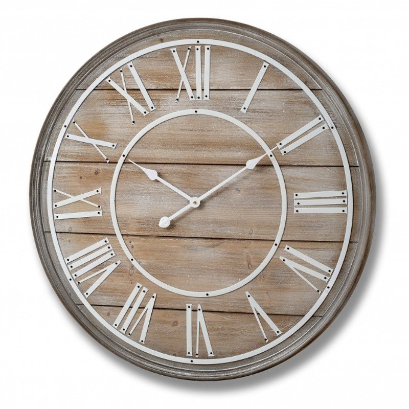 Libra Iconic Hemsby Bleach Wooden Clock