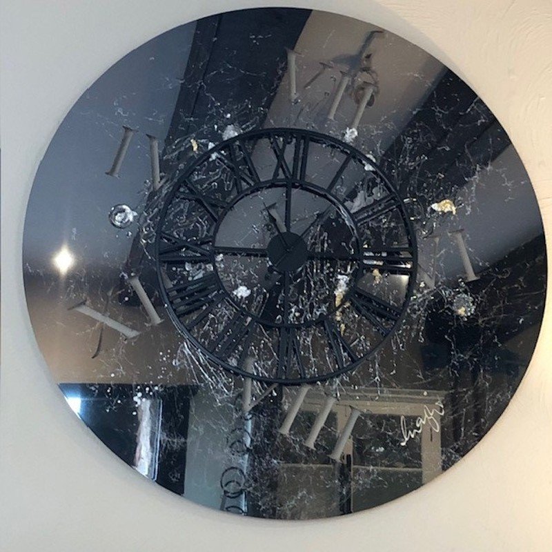 Zenith Circular Black Chrome Clock