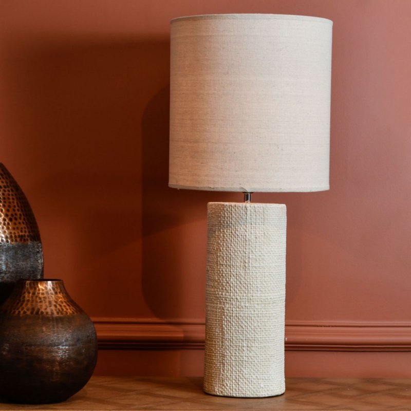 Tall Cream Textured Porcelain Table Lamp CASA