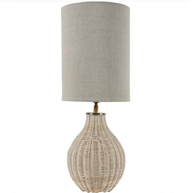 Libra Natural Rattan Lamp with Drum Shade Small