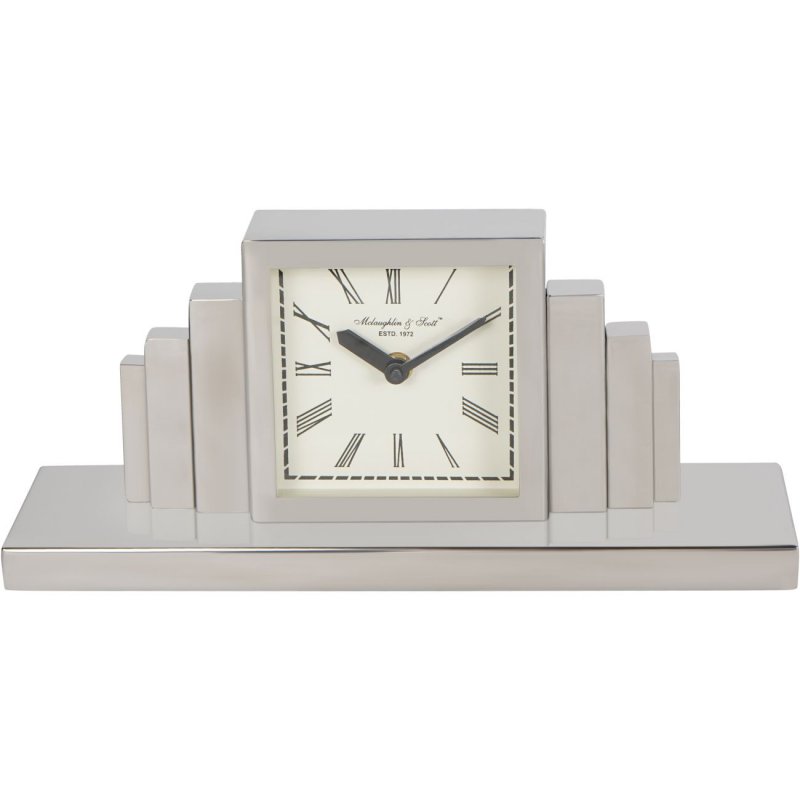 Libra Plaza Nickel Mantel Clock