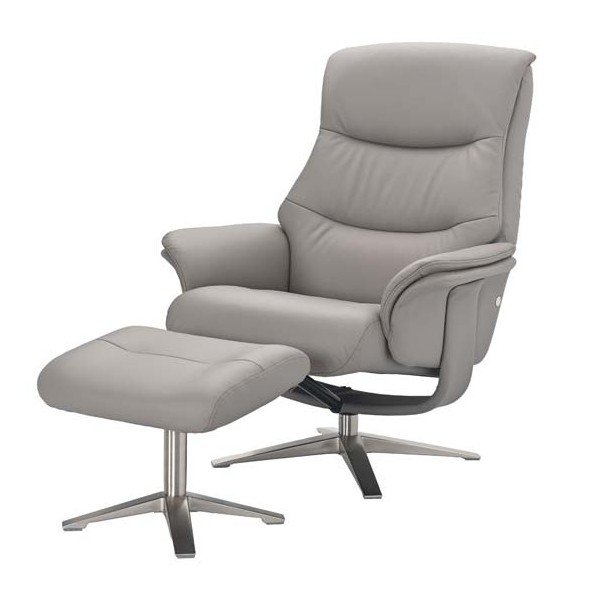 GFA Hudson Swivel Recliner & Stool (in leather)